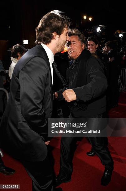 Actors Jon Heder and Don Johnson attend the "When In Rome" Los Angeles premiere at the El Capitan Theatre on January 27, 2010 in Hollywood,...