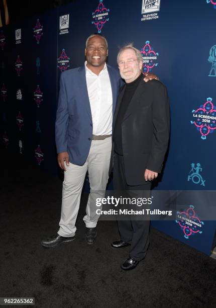 John Singleton and Martin Mull attends the 20th Century Fox 2018 LA Screenings Gala at Fox Studio Lot on May 24, 2018 in Century City, California.