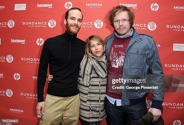 Actors Andrew Dickler, Nicole Vicius, and Ben York Jones attend a screening of "Douchebag" at Eccles Center Theatre during the 2010 Sundance Film...