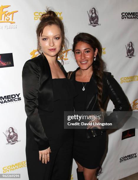 Actresses Francesca Eastwood and Q'orianka Kilcher attend the premiere of Comedy Dynamics' "The Fury of the Fist and the Golden Fleece" at Laemmle's...