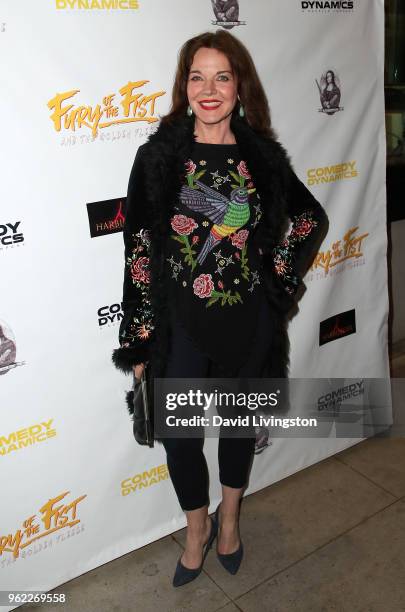 Actress Robin Riker attends the premiere of Comedy Dynamics' "The Fury of the Fist and the Golden Fleece" at Laemmle's Music Hall 3 on May 24, 2018...