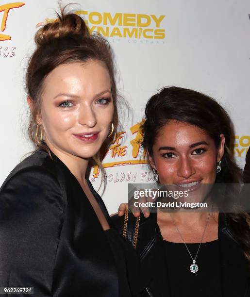 Actresses Francesca Eastwood and Q'orianka Kilcher attend the premiere of Comedy Dynamics' "The Fury of the Fist and the Golden Fleece" at Laemmle's...