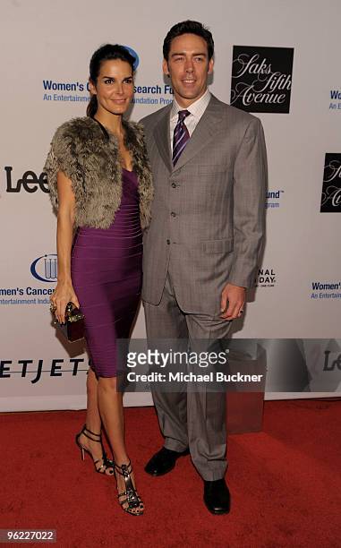 Actress Angie Harmon and Jason Sehorn arrive at An Unforgettable Evening Benefiting EIF's Women's Cancer Research Fund at Beverly Wilshire Four...