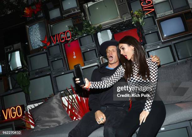 Victoria Justice and Cody Simpson attend the Vigo Video Launch Party at Le Jardin on May 24, 2018 in Hollywood, California.