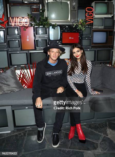 Victoria Justice and Cody Simpson attend the Vigo Video Launch Party at Le Jardin on May 24, 2018 in Hollywood, California.