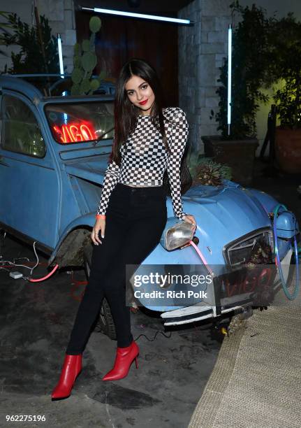 Victoria Justice attends the Vigo Video Launch Party at Le Jardin on May 24, 2018 in Hollywood, California.