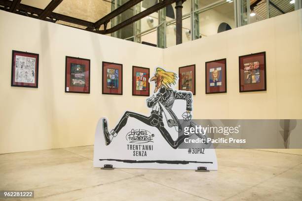 Press preview of the exhibition "Andrea Pazienza, thirty years without", in memory of the Italian cartoonist Andrea Pazienza, at the "Mattatoio"...
