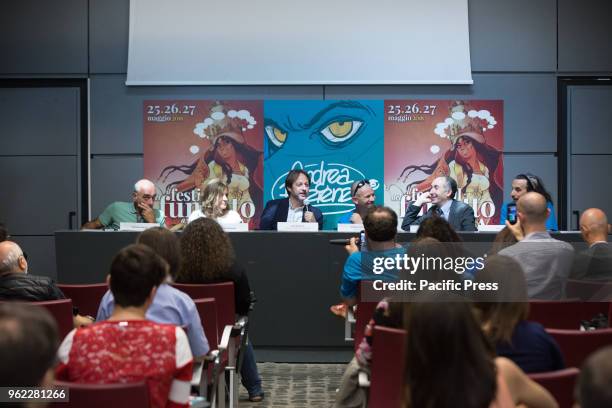 Deputy Mayor of Rome Luca Bergamo during the press preview of the exhibition "Andrea Pazienza, thirty years without", in memory of the Italian...