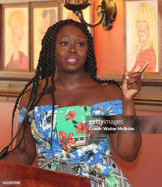 Jocelyn Bioh during the 2018 Outer Critics Circle Theatre Awards presentation at Sardi's on May 24, 2018 in New York City.