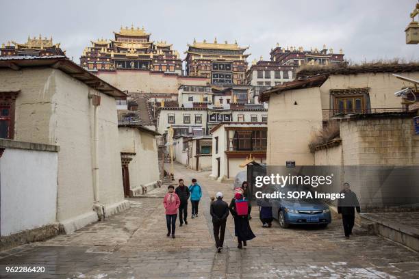 General view from outside of the Ganden Sumtsenling Monastery in Shangri-La.