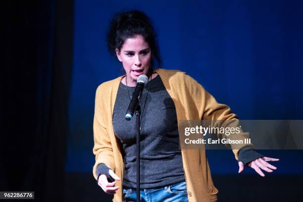 Sarah Silverman performs at Fun Lovers Unite Gun Sense Event at the Regent Theater on May 24, 2018 in Los Angeles, California.