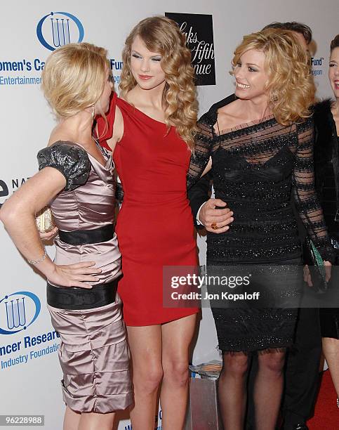 Actress Christina Applegate , singer Taylor Swift and singer Faith Hill arrive to the EIF's Women's Cancer Research Fund Hosts "An Unforgettable...
