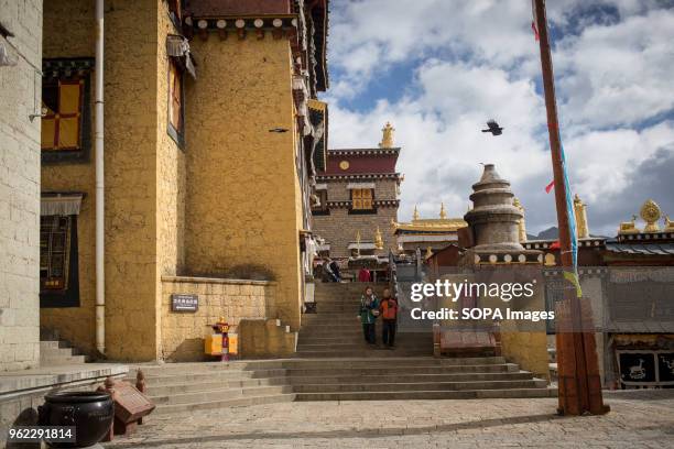 View from outside the Ganden Sumtsenling Monastery in Shangri-La.