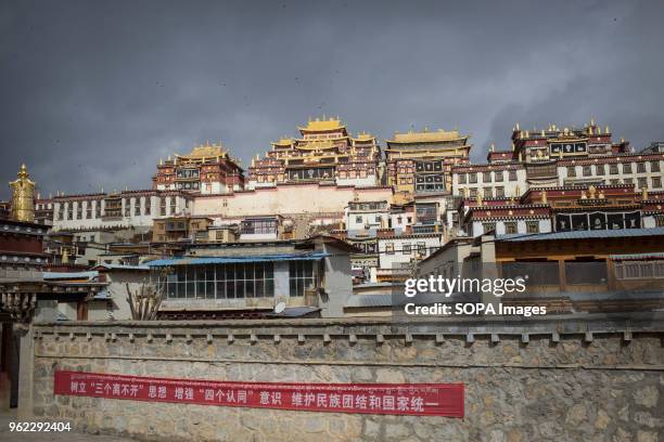 General view from outside of the Ganden Sumtsenling Monastery in Shangri-La.