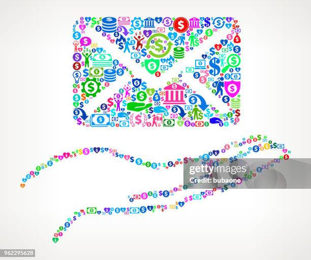 holding letter money vector icon pattern - stack envelopes stock illustrations