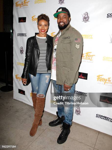 Gillian Iliana Waters and Michael Jai White attend the premiere of 'The Fury Of The Fist And The Golden Fleece' at Laemmle's Music Hall 3 on May 24,...