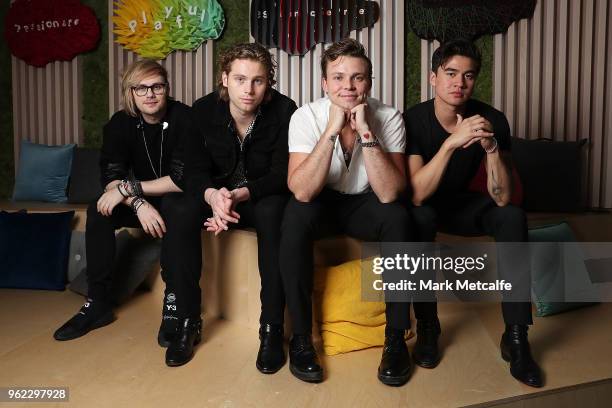 Seconds of Summer pose before performing at the Spotify Fans First Event With 5 Seconds Of Summer on May 25, 2018 in Sydney, Australia. Spotify...