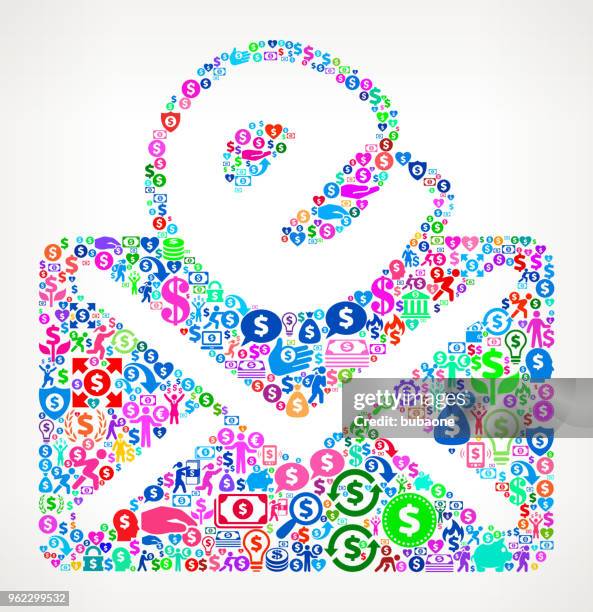 electronic mail money vector icon pattern - stack envelopes stock illustrations
