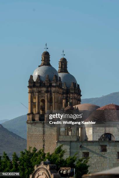 View of the Church of Santo Domingo de Guzman in the city of Oaxaca de Juarez, Oaxaca, Mexico.