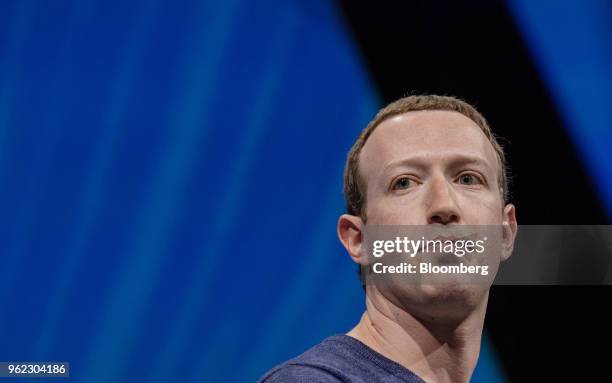 Mark Zuckerberg, chief executive officer and founder of Facebook Inc., pauses during the Viva Technology conference in Paris, France, on Thursday,...