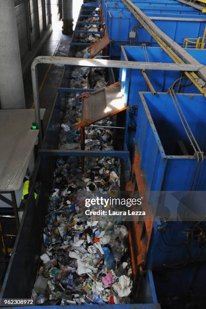 View of selction of waste ready to be recycled including the plastic waste collected by the fishermen during the operations of 'Arcipelago Pulito'...