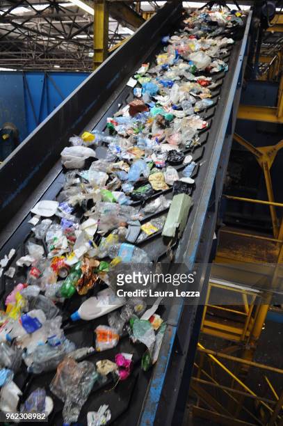 View of selction of waste ready to be recycled including the plastic waste collected by the fishermen during the operations of 'Arcipelago Pulito'...