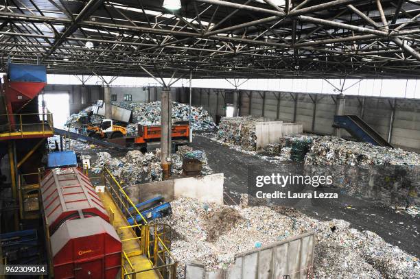 View of the packaging Selection ready to be recycled including the plastic waste collected by the fishermen during the operations of 'Arcipelago...