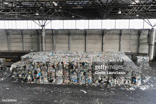 View of the first Selection ready to be recycled including the plastic waste collected by the fishermen during the operations of 'Arcipelago Pulito'...