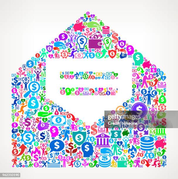 open letter money vector icon pattern - stack envelopes stock illustrations