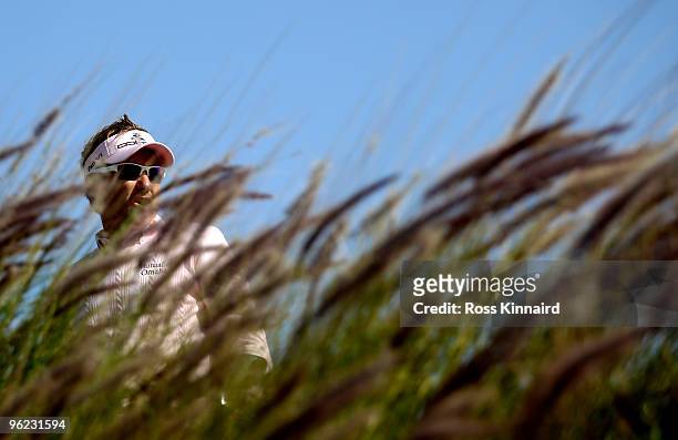 Ian Poulter of England on the 16th tee during the first round of The Commercialbank Qatar Masters at The Doha Golf Club on January 28, 2010 in Doha,...