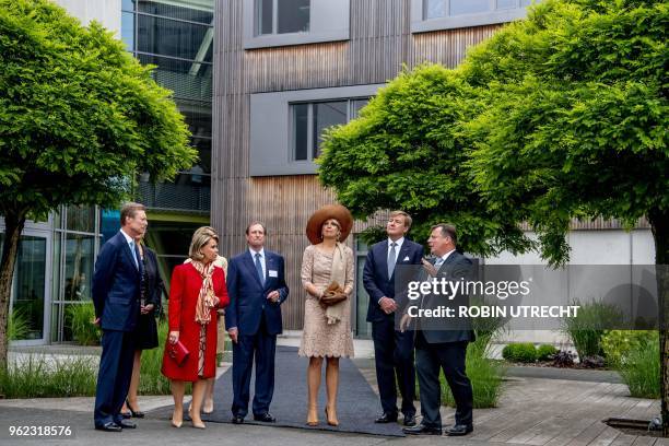 Luxembourg's Grand Duke Henri , Luxembourg's Grand Duchess Maria-Teresa , Dutch Queen Maxima and Dutch King Willem-Alexander visit Neobuild, a...