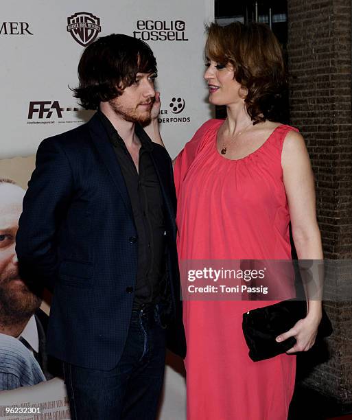 Actors James McAvoy and Anne-Marie Duff attend the Ein Russischer Sommer Germany Premiere on January 27, 2010 in Berlin, Germany.