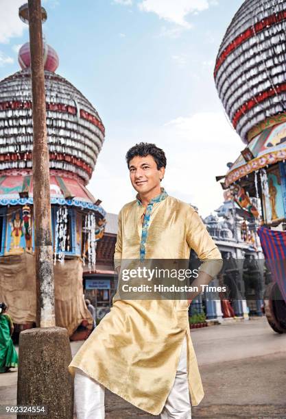 Indian chef Vikas Khanna poses during an exclusive interview with HT Brunch-Hindustan Times, at The Museum of Culinary Arts, on April 6, 2018 in...