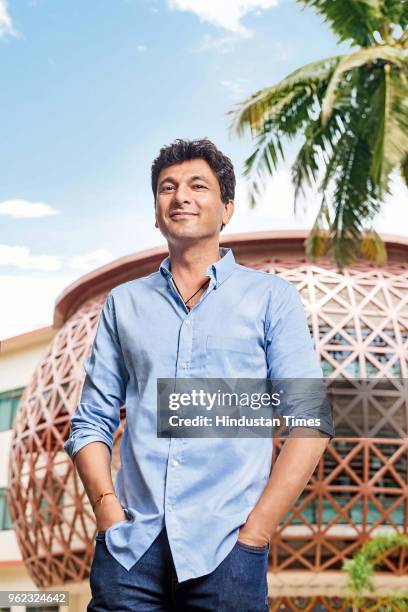 Indian chef Vikas Khanna poses during an exclusive interview with HT Brunch-Hindustan Times, at The Museum of Culinary Arts, on April 6, 2018 in...