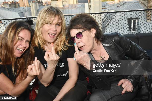 Agathe de la Fontaine, actress Emmanuelle Seigner and singer Dani attend Tribute To Hubert Boukobza : Boss of Les Bains Douches Club during the...