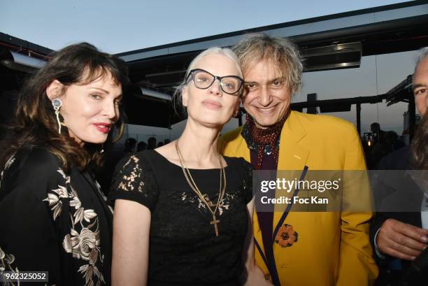 Laura Eastwood, Kristen McMenamy and Felix Boukobza attend Tribute To Hubert Boukobza : Boss of Les Bains Douches Club during the Nineties At the...