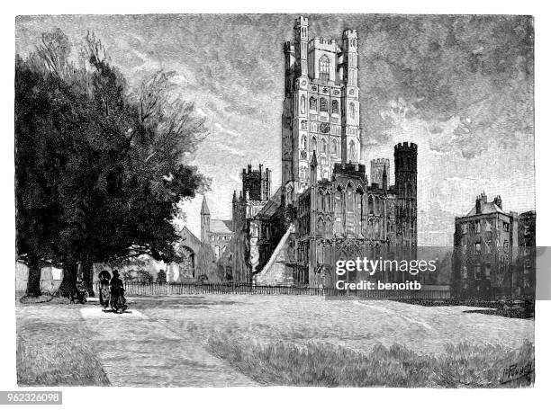 ely cathedral - ely cathedral stock illustrations