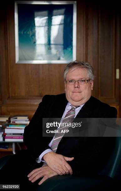 The new President of the French National Center of Scientific Research Alain Fuchs, poses on January 28, 2010 in his office in Paris. Alain Fuchs has...