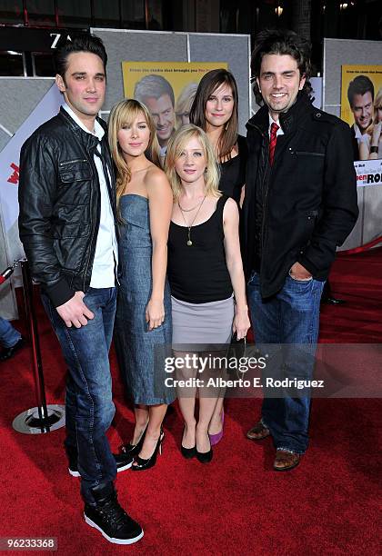 Josh Nuncio, Cherilyn Wilson, Alli Kinzel, Erin Way and Adam Chambers arrive at the world premiere of Touchstone Pictures' "When in Rome" held at the...