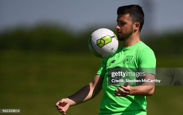 Dublin , Ireland - 25 May 2018; Shane Long during a Republic of Ireland squad training session at the FAI National Training Centre in Abbotstown,...