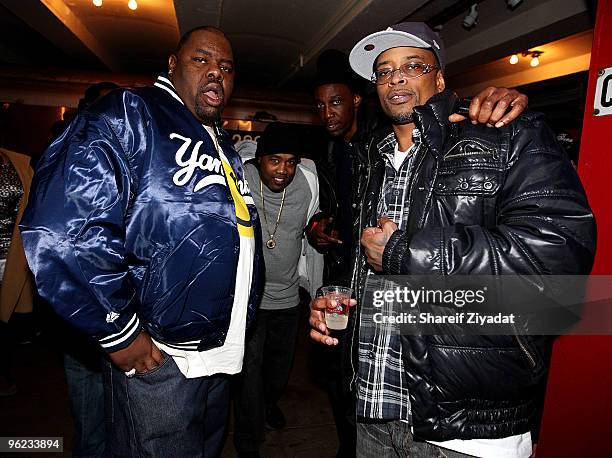 Biz Markie, guest, DJ Alamo and Sadat X attend Subsessions: A Journey Through 30 Years of Hip Hop at the New York Transit Museum on January 27, 2010...