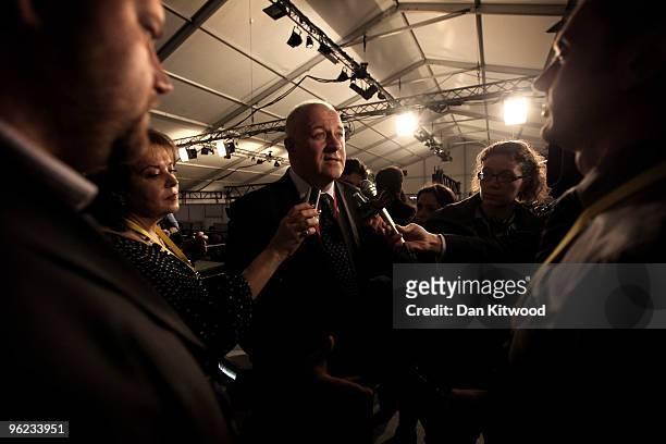 Armed forces minister Bill Rammell is interviewed at the Afghanistan London Conference at Lancaster House on January 28, 2010 in London, England....