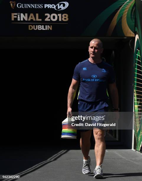 Dublin , Ireland - 25 May 2018; Leinster senior coach Stuart Lancaster arrives to the Leinster captains run at the Aviva Stadium in Dublin.