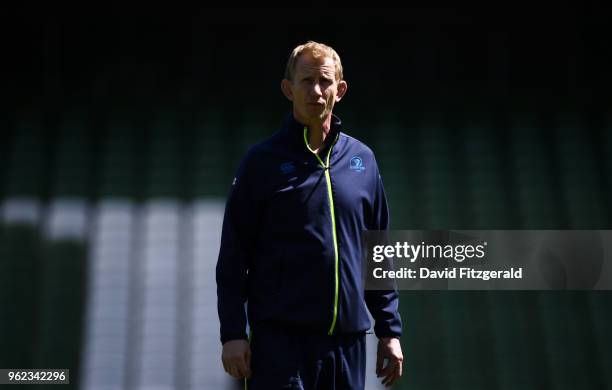 Dublin , Ireland - 25 May 2018; Leinster head coach Leo Cullen during the Leinster captains run at the Aviva Stadium in Dublin.