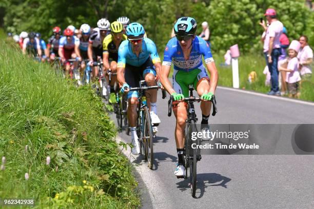 Giulio Ciccone of Italy and Team Bardiani CSF Blue Mountain Jersey / Luis Leon Sanchez of Spain and Astana Pro Team / during the 101st Tour of Italy...