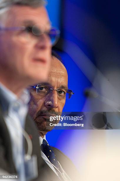 Khalid al-Falih, president and chief executive officer of Saudi Arabian Oil Co., attends a panel discussion on day two of the 2010 World Economic...