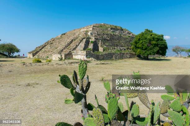 The building on top of the South Platform of Monte Alban , which is a large pre-Columbian archaeological site in the Valley of Oaxaca region, Oaxaca,...