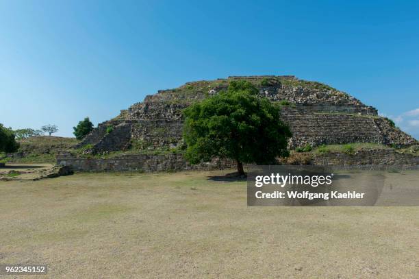 The building on top of the South Platform of Monte Alban , which is a large pre-Columbian archaeological site in the Valley of Oaxaca region, Oaxaca,...