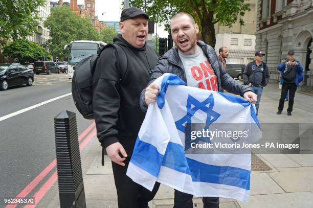 Arguments ensue outside Westminster Magistrates' Court, London, where Blogger Alison Chabloz of Charlesworth, Glossop, Derbyshire, was found guilty...