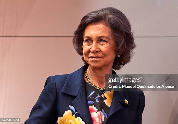 Queen Sofia attends the inauguration of National Congress of The Spanish Federation of Food Banks at Centro Cultural Bancaja on May 25, 2018 in...